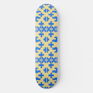 Gestileerd patroon van puzzelstukken skateboard