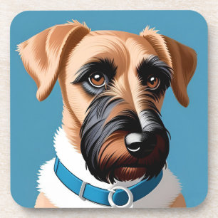 Gestileerd portret van een terriër hond bier onderzetter