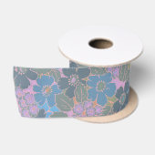 Gestileerd Retro Bloemmotief Lint (Spoel)