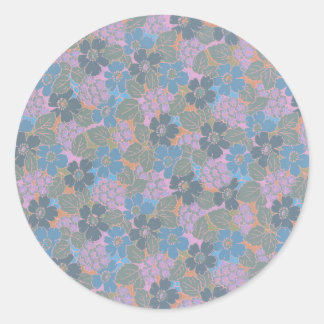 Gestileerd Retro Bloemmotief Ronde Sticker