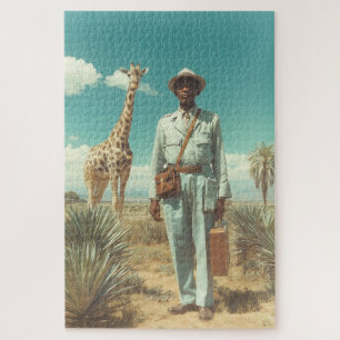 Gestileerd Safari Portret Giraffe Woestijn Landsch Legpuzzel