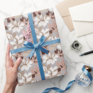 Gestileerde abstracte bloembladen in trendy kleure cadeaupapier
