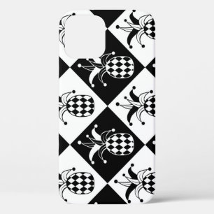 Gestileerde Ananas Harlequin Doodle Patroon iPhone 12 Hoesje