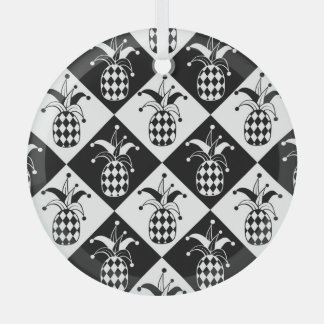 Gestileerde Ananas Harlequin Doodle Patroon Glas Ornament