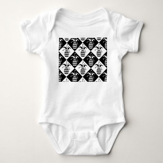 Gestileerde Ananas Harlequin Doodle Patroon Romper (Voorkant)