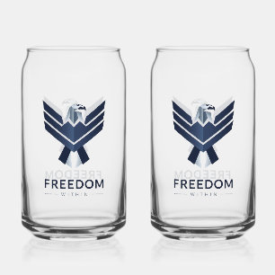 Gestileerde Blauwe Adelaar "Vrijheid Van Binnen" Blikvorm Glas