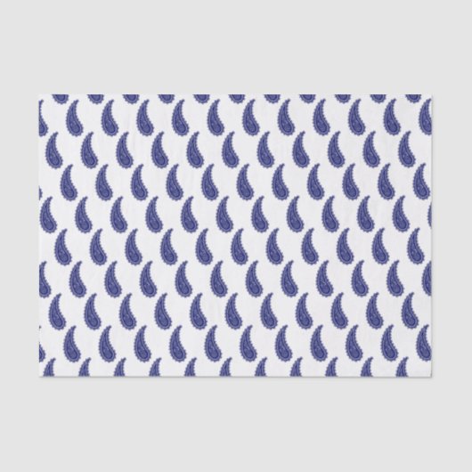 gestileerde blauwe paisley tissuepapier (Voorkant)