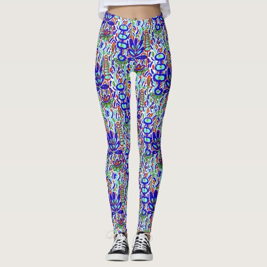GESTILEERDE BLOEM ABSTRACT LEGGINGS (Voorkant)
