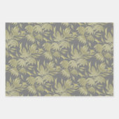 Gestileerde Bloemen Art Deco Goud en Grijs Inpakpapier Vel (Voorkant)