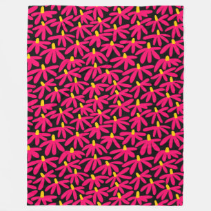 Gestileerde bloemen - Crimson, Amber en Zwart Fleece Deken