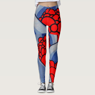 gestileerde bloemen en blad leggings