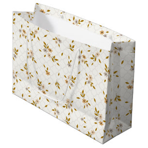 Gestileerde Bloemen Print Grote Gift Bag Groot Cadeauzakje
