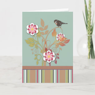 Gestileerde bloemenvogelkaart kaart