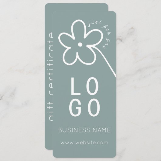 GESTILEERDE BLOEMWIJZE EIGEN LOGO CADEAUBON (Voorkant / Achterkant)