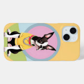 Gestileerde Boston Terrier met geel Shirt Case-Mate iPhone Case (Achterkant (horizontaal))