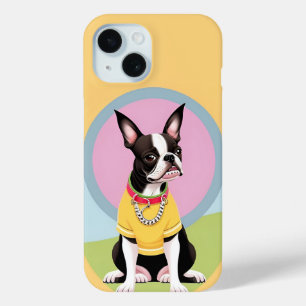 Gestileerde Boston Terrier met Gele Trui