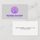 Gestileerde Brain Logo | Creatieve analytische gee Visitekaartje (Voorkant / Achterkant)