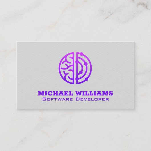 Gestileerde Brain Logo | Creatieve analytische gee Visitekaartje (Voorkant)