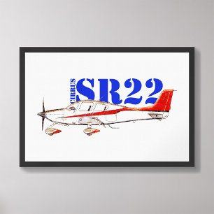 Gestileerde Cirrus SR22 vliegtuig met gedurfde typ Foto Afdruk