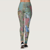 Gestileerde duiven in bloeiende tuin leggings (Achterkant)
