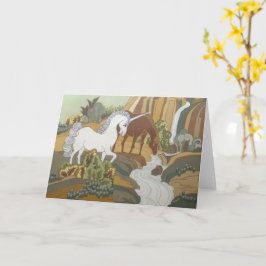 Gestileerde eenhoorn en paard kaart
