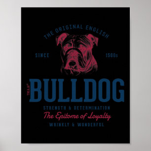Gestileerde  Engels Bulldog Poster