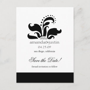 Gestileerde Flower Logo SaveTheDates Aankondigingskaart