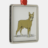  gestileerde Franse Bulldog C Metalen Ornament (Rechts)