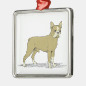  gestileerde Franse Bulldog C Metalen Ornament (Links)