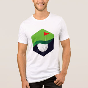 Gestileerde golfbalpictogram met groene achtergron Tri-Blend shirt