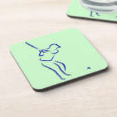 Gestileerde Golfer Silhouet Kurk Onderzetter (Linkerzijde)