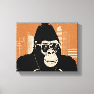 Gestileerde gorilla canvas afdruk