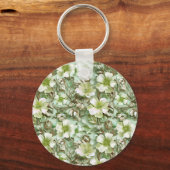 Gestileerde groene bloemen sleutelhanger (Voorkant)