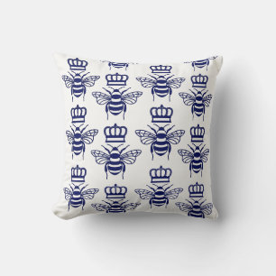  gestileerde hommels met Crown Blue SV Kussen