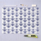  gestileerde hommels met kroon - Blauw Tissuepapier (Craft)