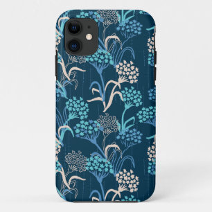 Gestileerde Hydrangea bloemmotief - Elegant Blauw iPhone 11 Hoesje