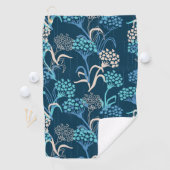 Gestileerde Hydrangea bloemmotief - Elegant Blauw Golfhanddoek (Insitu)