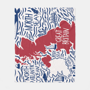 Gestileerde kaart van het Verenigd Koninkrijk: Vin Fleece Deken
