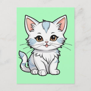 Gestileerde kat cartoon lijn kunst ontwerp-52316 briefkaart