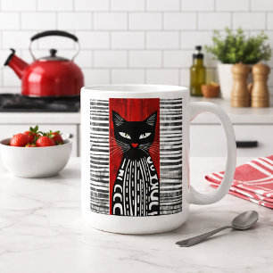 gestileerde kat koffiemok