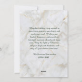 Gestileerde kerstboom in goud op donkere achtergro feestdagenkaart (Achterkant)