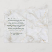 Gestileerde kerstboom in goud op donkere achtergro feestdagenkaart (Achterkant)