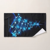 gestileerde kerstboom SlipperyJoe gloeiende blauw  Bad Handdoek (Handdoek)
