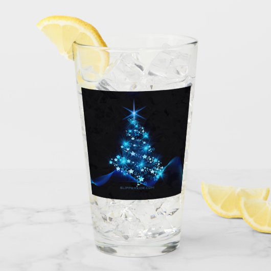 gestileerde kerstboom SlipperyJoe gloeiende blauw  Glas (Voorkant ijs)
