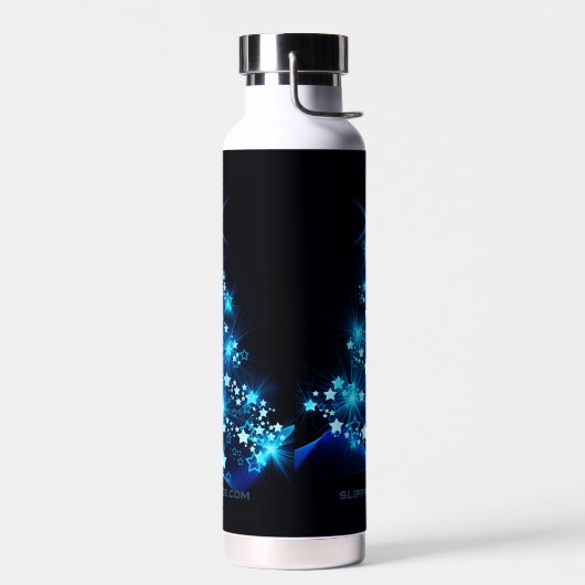 gestileerde kerstboom SlipperyJoe gloeiende blauw Waterfles (Links)