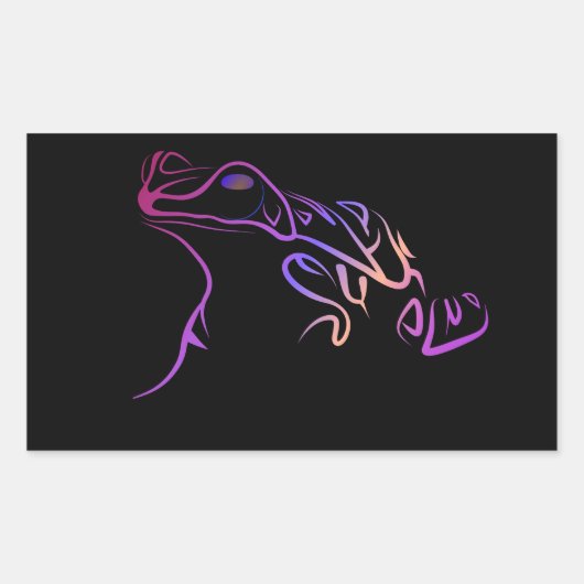gestileerde kikker rechthoekige sticker (Voorkant)