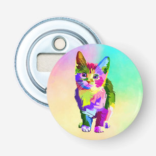 Gestileerde Kitten Prismatic Design-32345 Button Flesopener