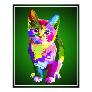 Gestileerde Kitten Prismatic Design-32345 Foto Afdruk