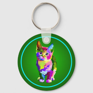 Gestileerde Kitten Prismatic Design-32345 Sleutelhanger