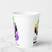 Gestileerde Kleurrijke Trio van Vrouwen IWD 2025 Papieren Bekers (Rechts)